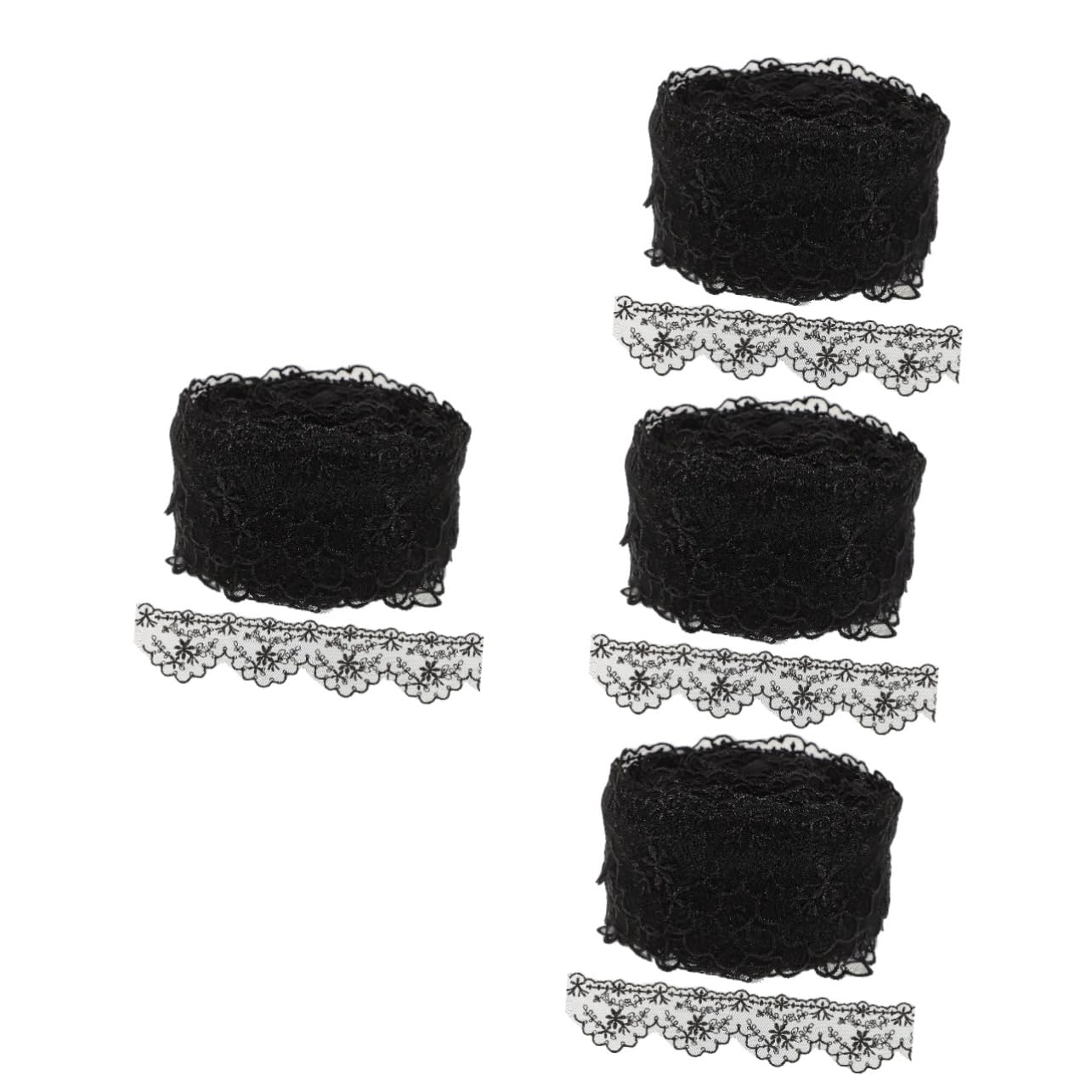 NUOBESTY 4rollos Encaje De Decorativo Para Manualidades De Encaje De Yardas Para Vestidos Cortinas y Decoraciones De Fiesta