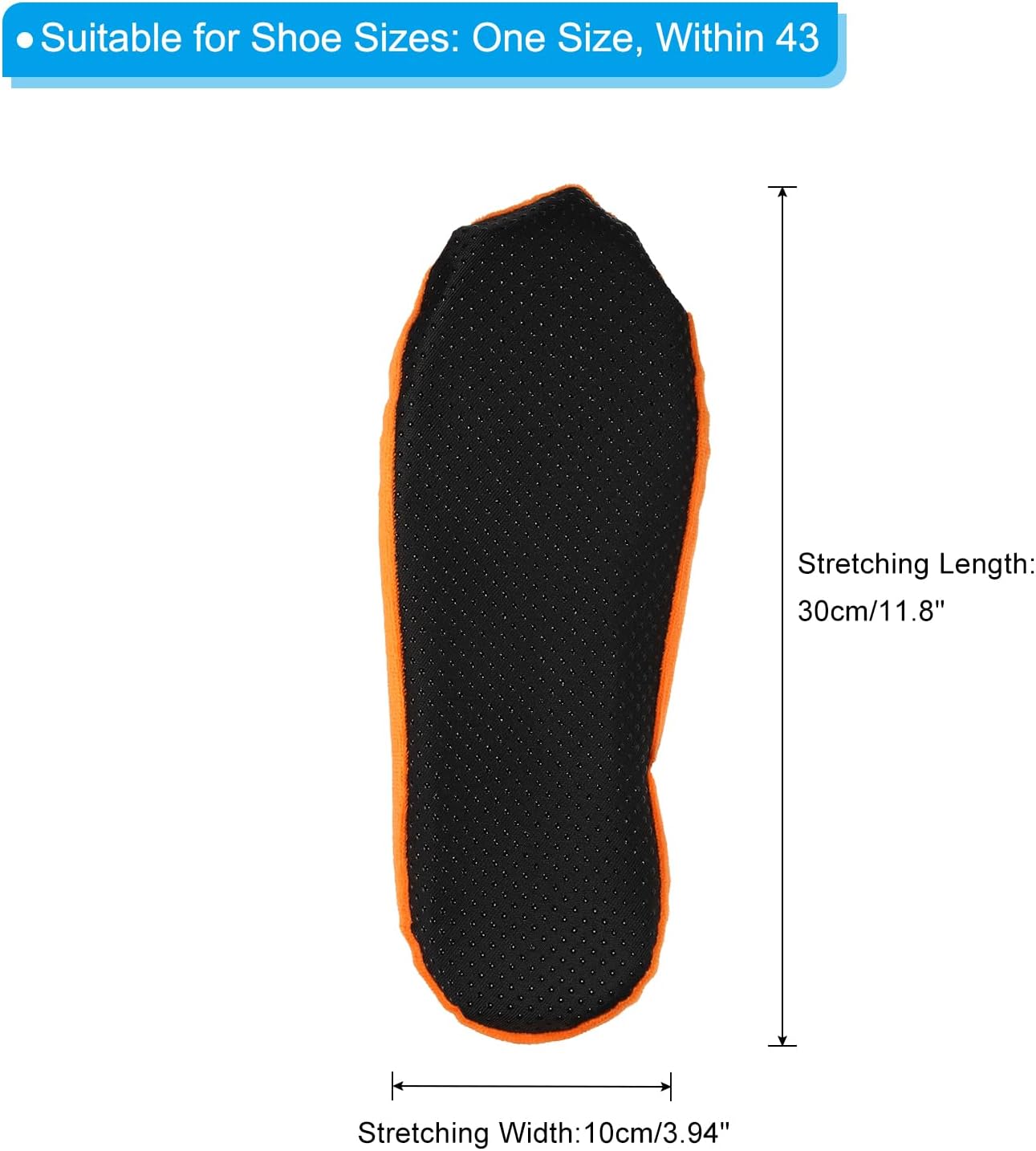 PATIKIL Shoe Covers, 10 Pairs Reusable Non Slip Shoe Protector Covers Washable Soft Shoe Cover for Household Office, Orange