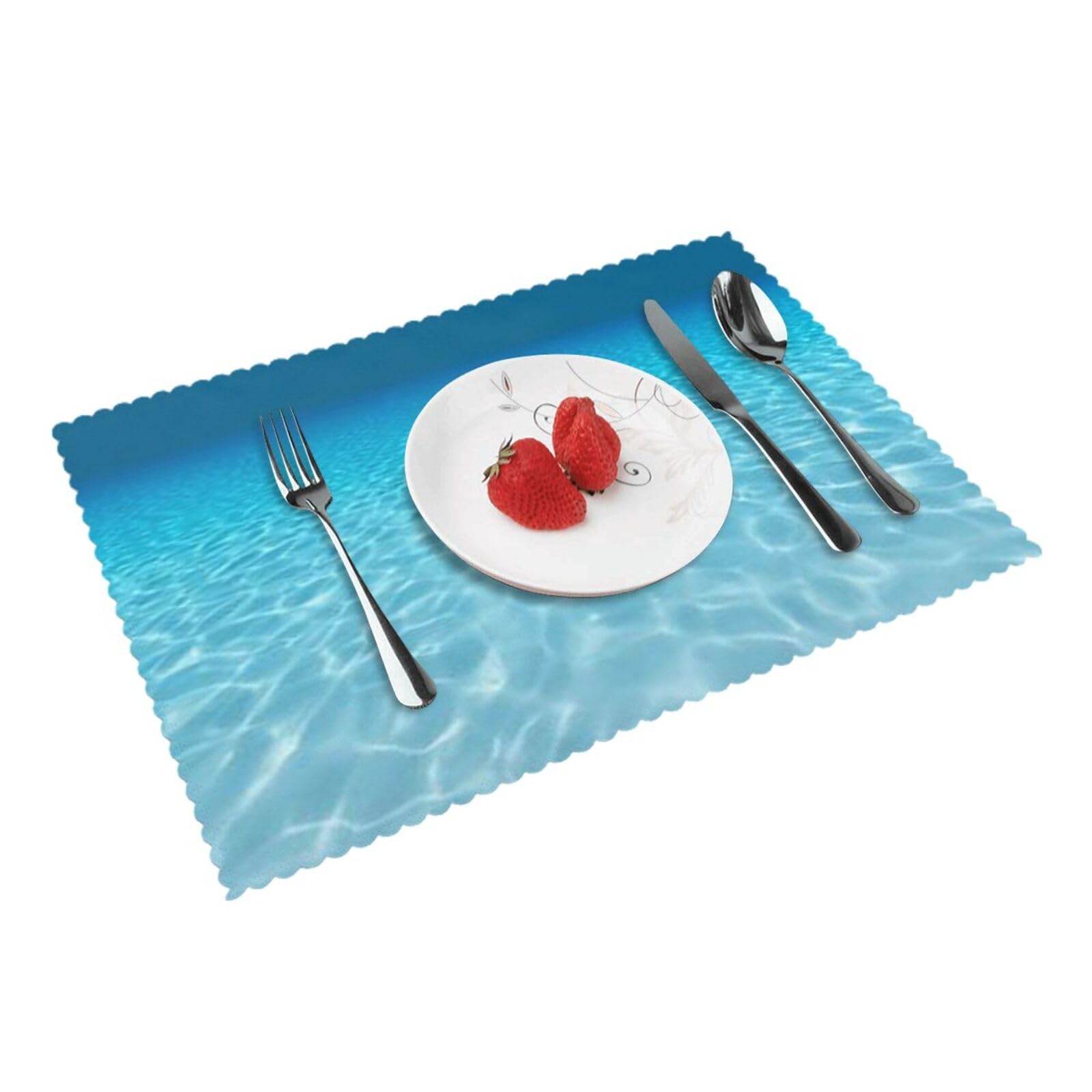 Bnvsadc Tranquil Underwater Scenery 4 Pcs Heat Resistant Placemat 45X30 Cm, Printed Non-Slip Place Mats For Kitchen Dining Table Indoor Outdoor