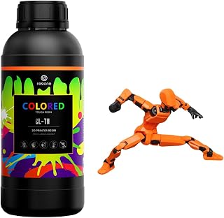 RESIONE 3Dプリンターレジン abs 低収縮変形で剛性と靭性に優れタフレジン 高彩度光硬化可能樹脂 405nm LCD DLP MSLA 光造形3Dプリンター用uvレジン(蛍光オレンジ-1000g)