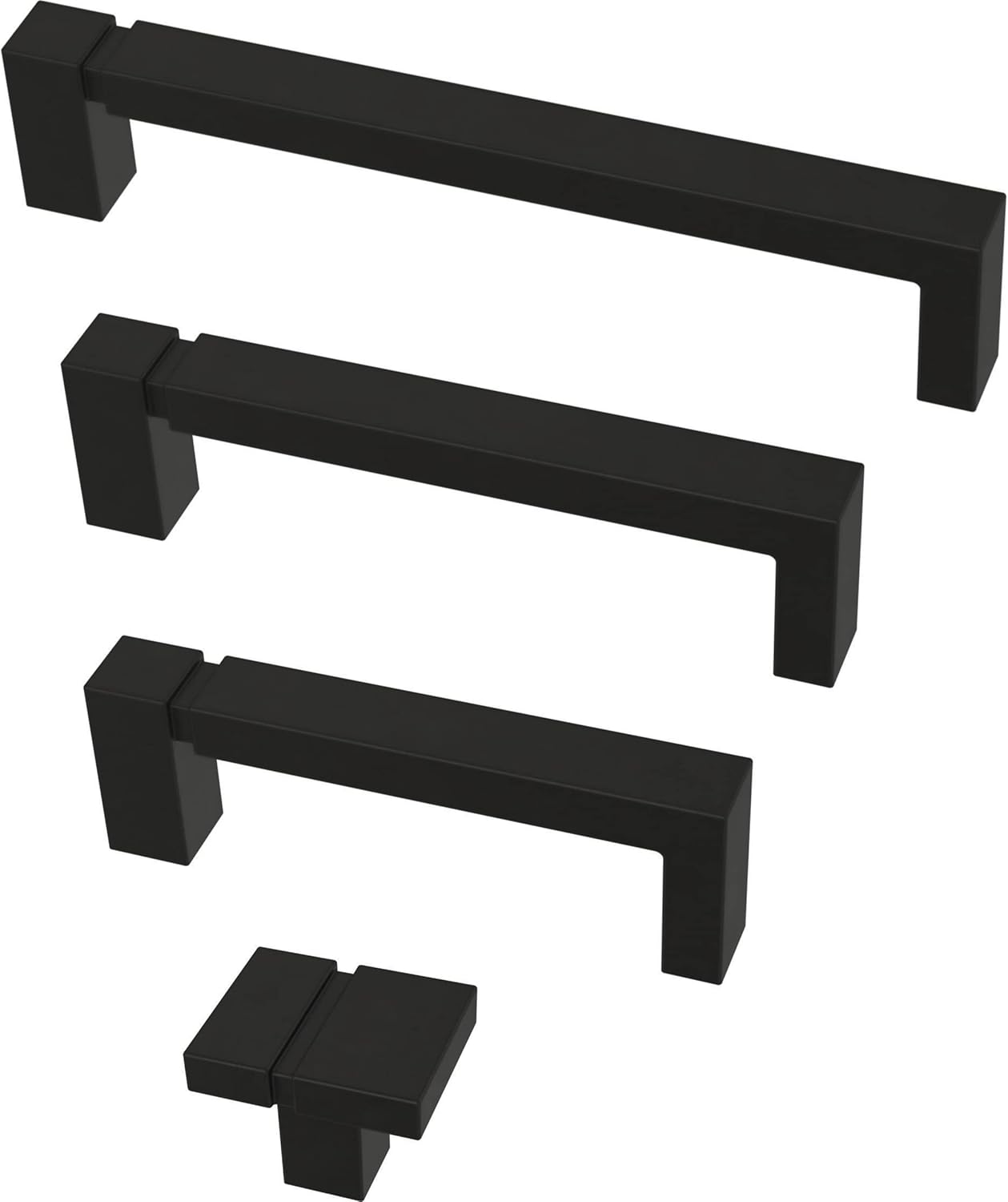 Franklin Brass Asymmetric (10-Pack) Cabinet Knobs | Matte Black Handles for Dresser Furniture Drawers/Kitchen/Door/Bathroom | 1-1/4" P40825K-FB-C