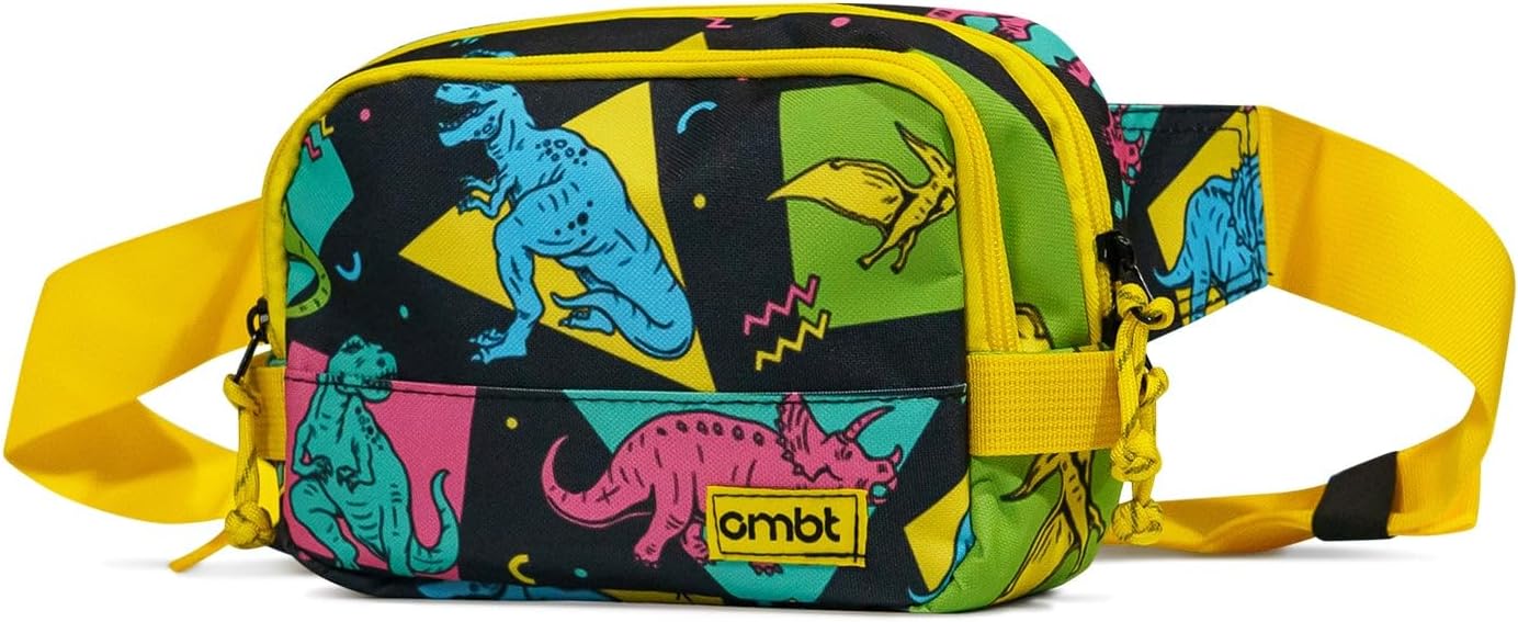 Combat Iron Tactical Men’s Fanny Pack | Adjustable Waist Belt, Zippered Pockets | Compact Lightweight Belt Bag | Everyday Hip Pouch for Travel Outdoor Running Hunting | Dinosaur World