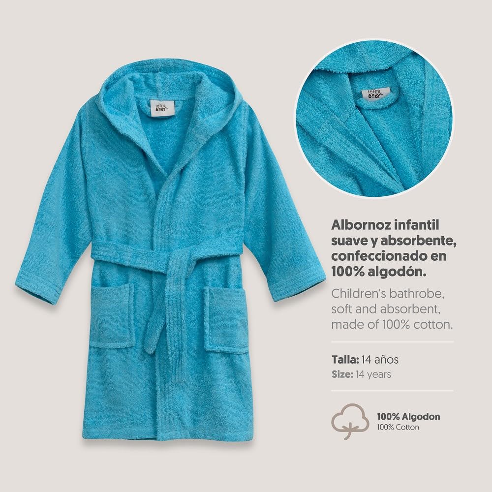 Interbaby Albornoz Liso Unisex Albornoz infantil Bebé-Niños