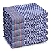 Produktbild LUXTOGO - Geschirrtücher Set, 100% Baumwolle Ringgesponnene Küchentücher - (5er) Extra Dicker 300g/m² Grubentücher - 50 x 70 cm Küchenhandtücher für Küche, Restaurant, Glas (Karo-Blau)