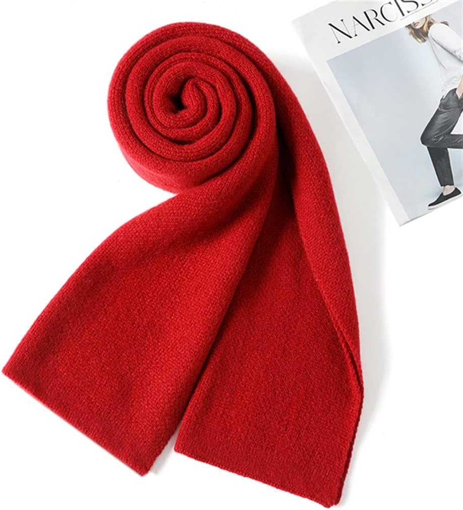Men's Scarf Casual Business Monochrome Autumn and Winter Thickening and Warm Men's Matching Single Product Scarf(D)
