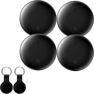 Tracker Tag for Android, Tags-4 Pack, Bluetooth Tracker Item Finder for Key, Smart Tracking Tag for Google Find Hub App Finder for Backpack, Purse, Keys, Luggage, (NOT for iOS or Huawei),Black