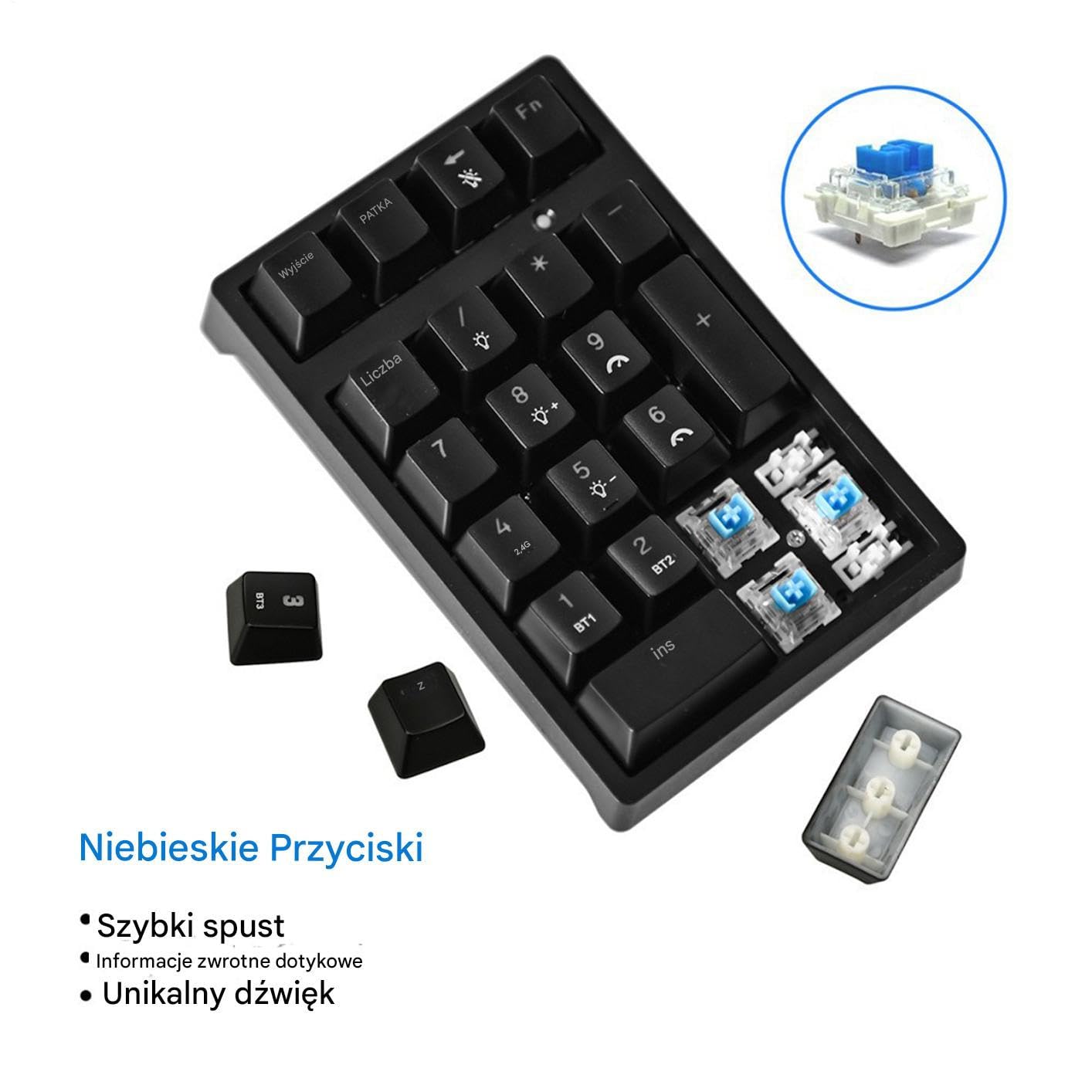 Klawiatura Numeryczna USB Mechaniczna Przenośna Klawiatura