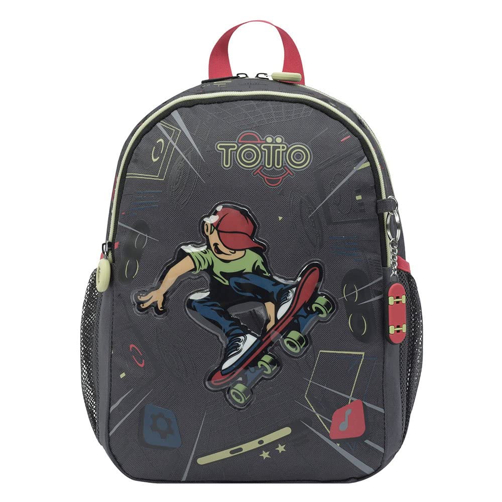 TOTTO Mochila Escolar pequeña-Muska, Niños, Gris