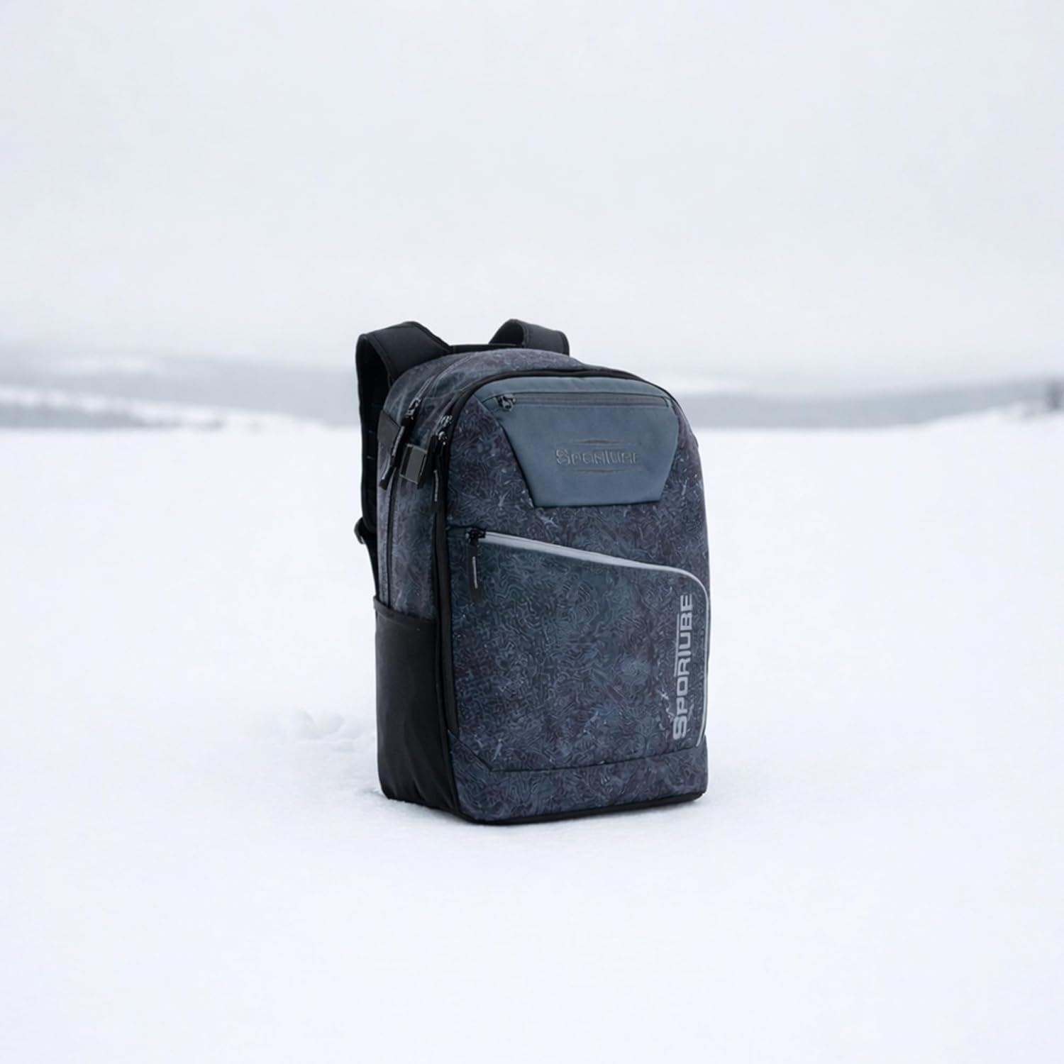 Sportube Sojourner 30L Travel Backpack, 600D PVC-Coated Polyester Gear Bag, Graphite Topo - Large Storage Carrier for Adults with Laptop Sleeve, Trolley Strap & Ski-Ready Design