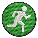 Running Icon Marathon Runner Multi-Color Embroidered Hook & Loop Patch Applique - Small 2.5 Inch