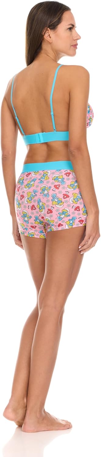 COCO BRANDS The Smurfs Women’s Sports Bra & Boxer Briefs Underwear Set - Triangle Bra with Adjustable Straps & Removable Pads - Image 8