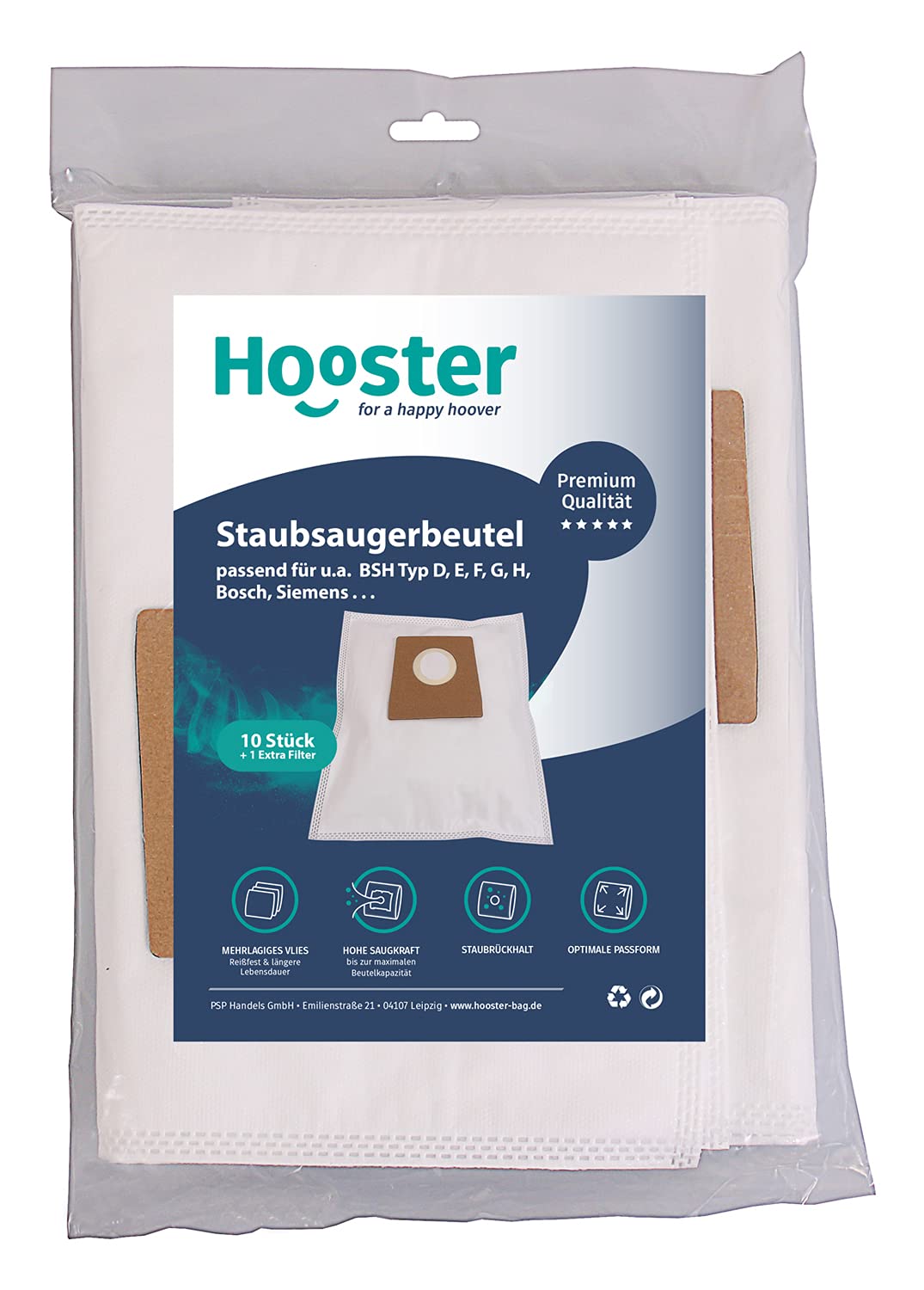 Sacchetti Bidone Aspiratutto Universali Sacchetti Aspirapolvere PabuTEL Per Siemens VZ41FGALL - Confezione Da 10 Con Micro Filtro Sacchetti Tessuto Non Tessuto - Foto 9