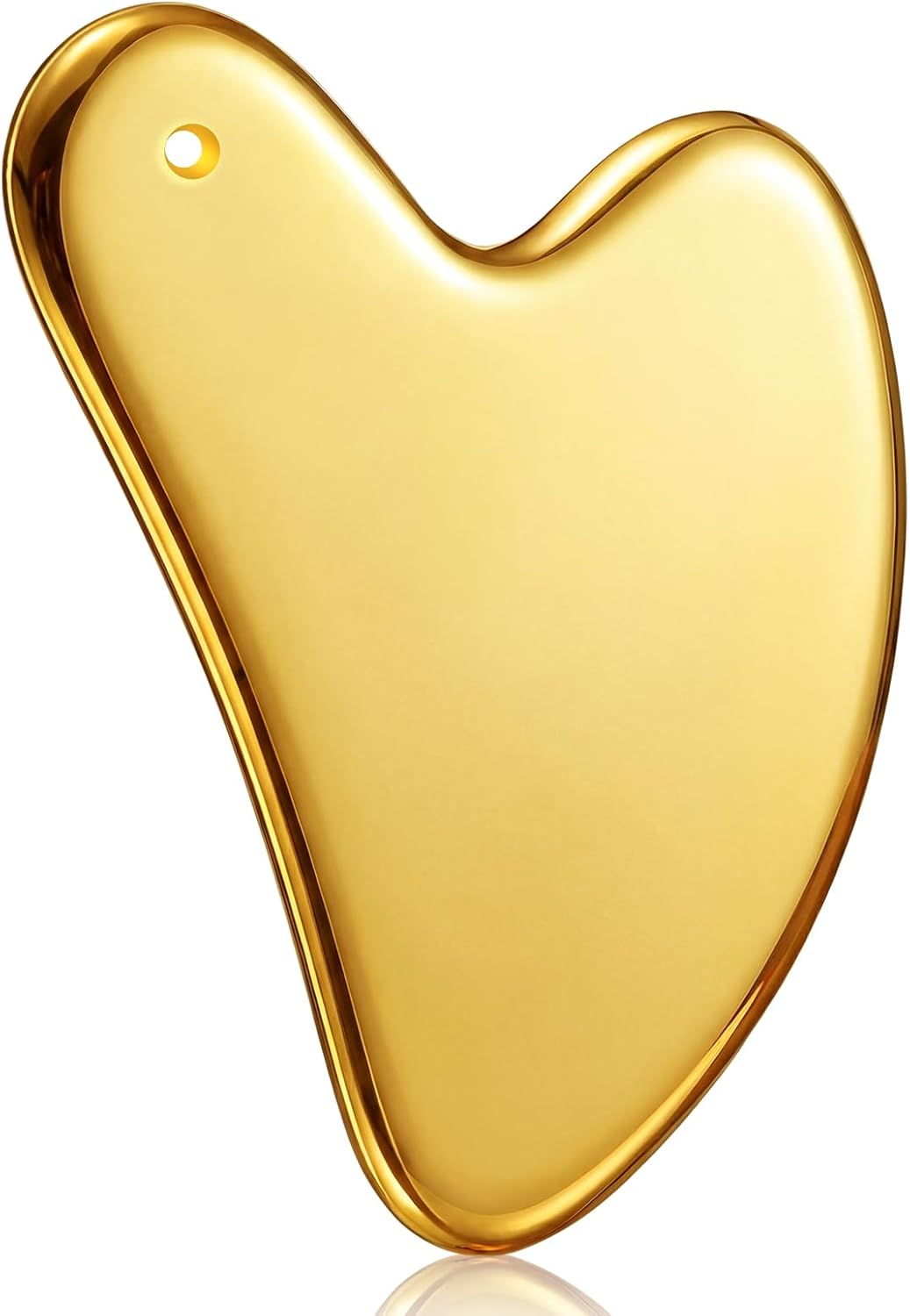 Nuanchu Stainless Steel Gua Sha Facial Tool, Metal Gua Sha for Lymphatic Drainage, Guasha Face Sculpting Double Chin Reduce with Pouch Mother Day Self Care Gift(Gold)