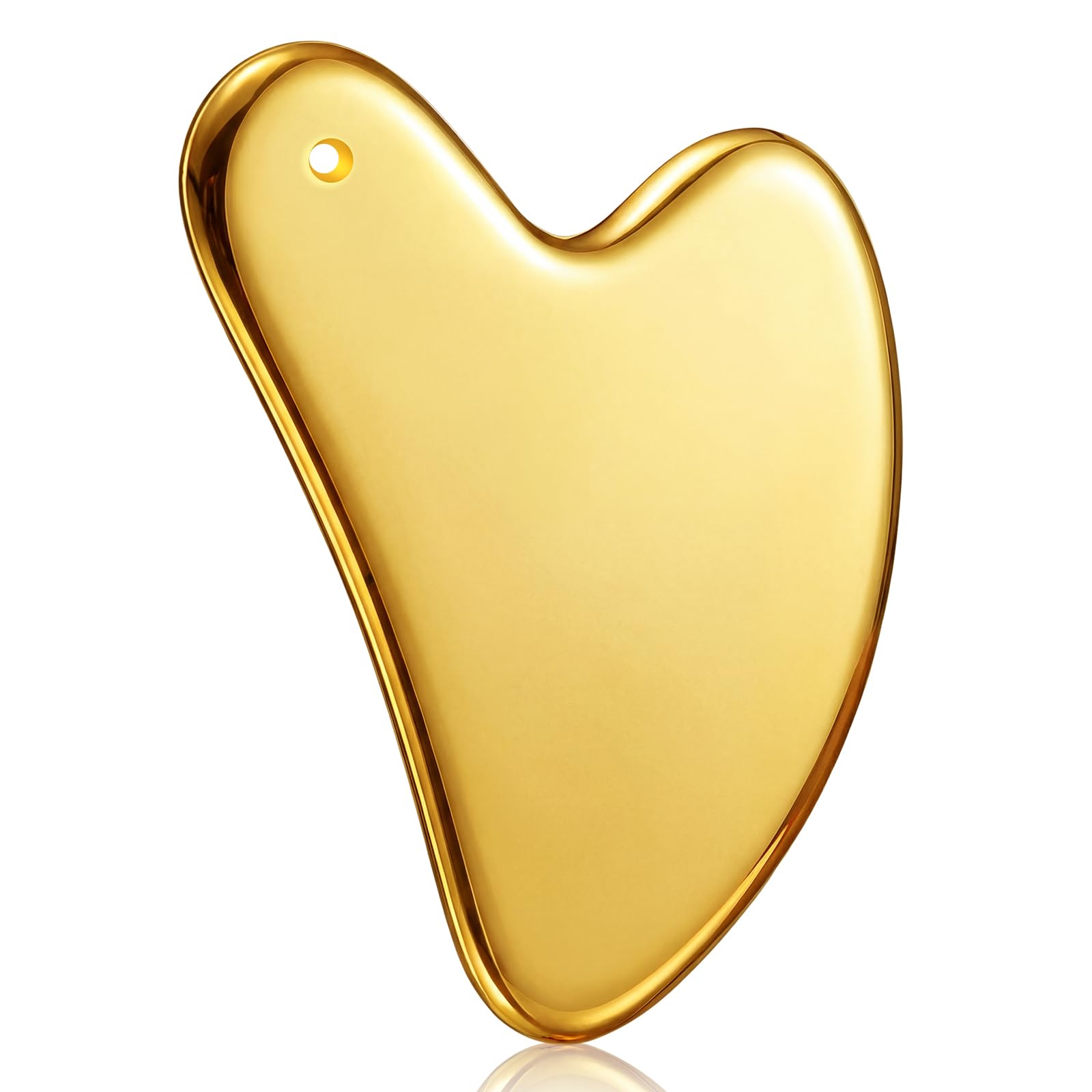 Nuanchu Stainless Steel Gua Sha Tool for Face & Body Massage, Facial Tools, Tighten Skin, Gua Sha Massage Beauty Tool with Travel Pouch (Gold)