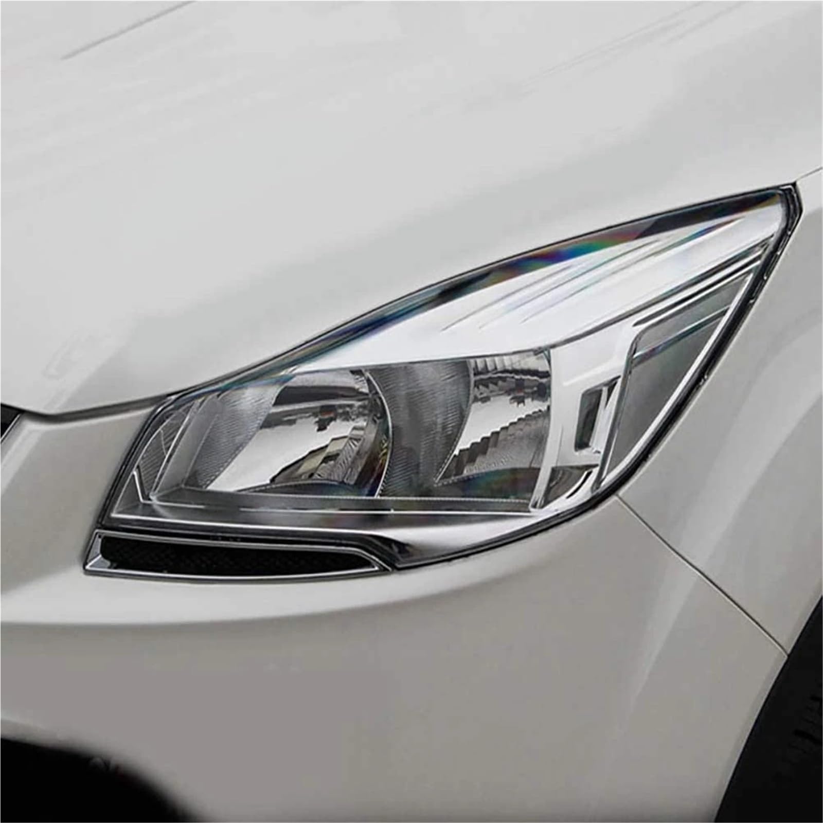 adesivi per sopracciglia automatici Copertura for faro anteriore in ABS cromato, for Ford Escape Kuga 2017-2018.