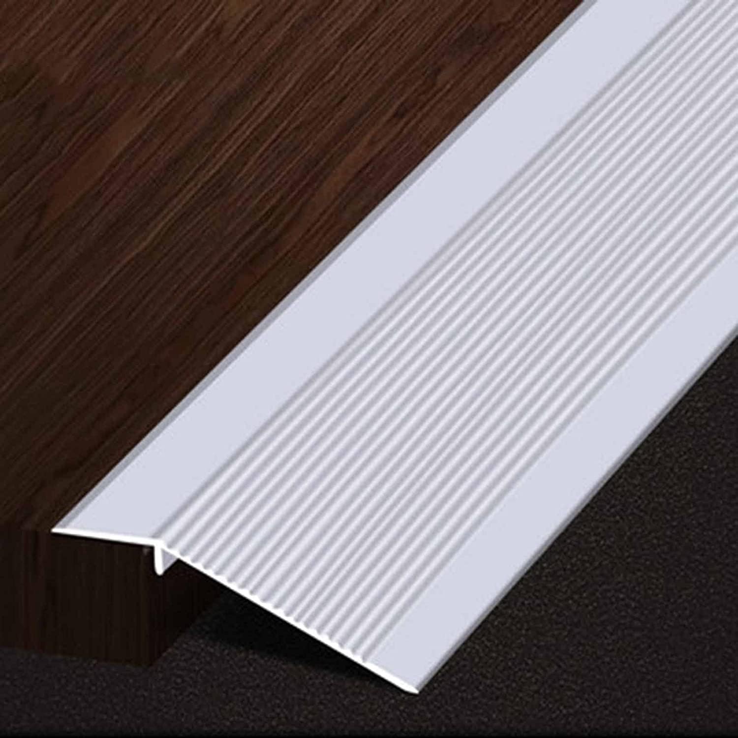 Floor Transition Strip Flooring Edge Trim, 10cm Extra Wide Floor Transition Strip, Aluminum Thresholds Ramp for Indoor Outdoor Door Bar, Non-Slip Doorway Reducer, Easy Installation ( Color : Purple ,