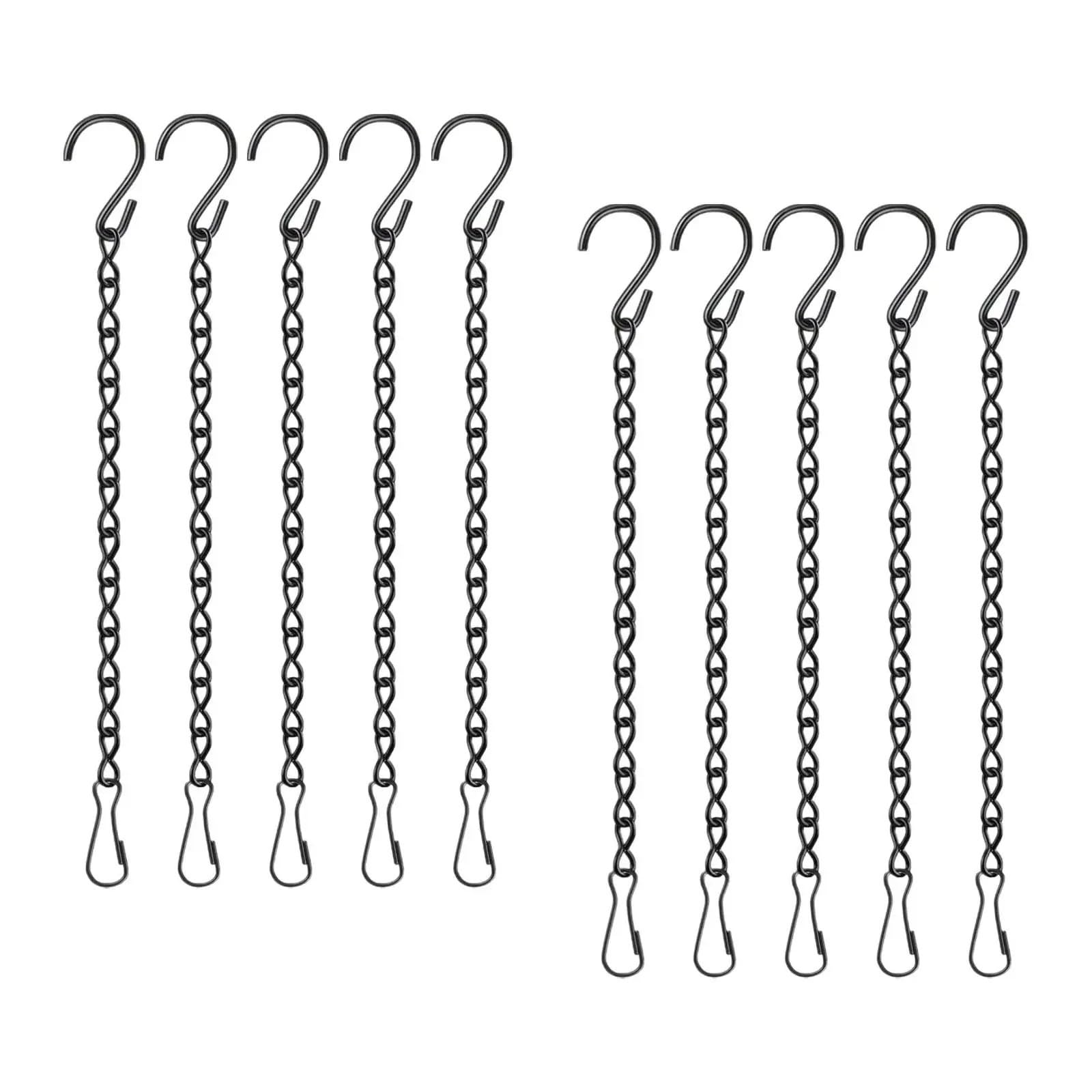 WUYXTO 10 Pieces Garden Basket Hanging Metal Chains Flower Planter Pots Holder Point Plant Hanger Home Tools For plant