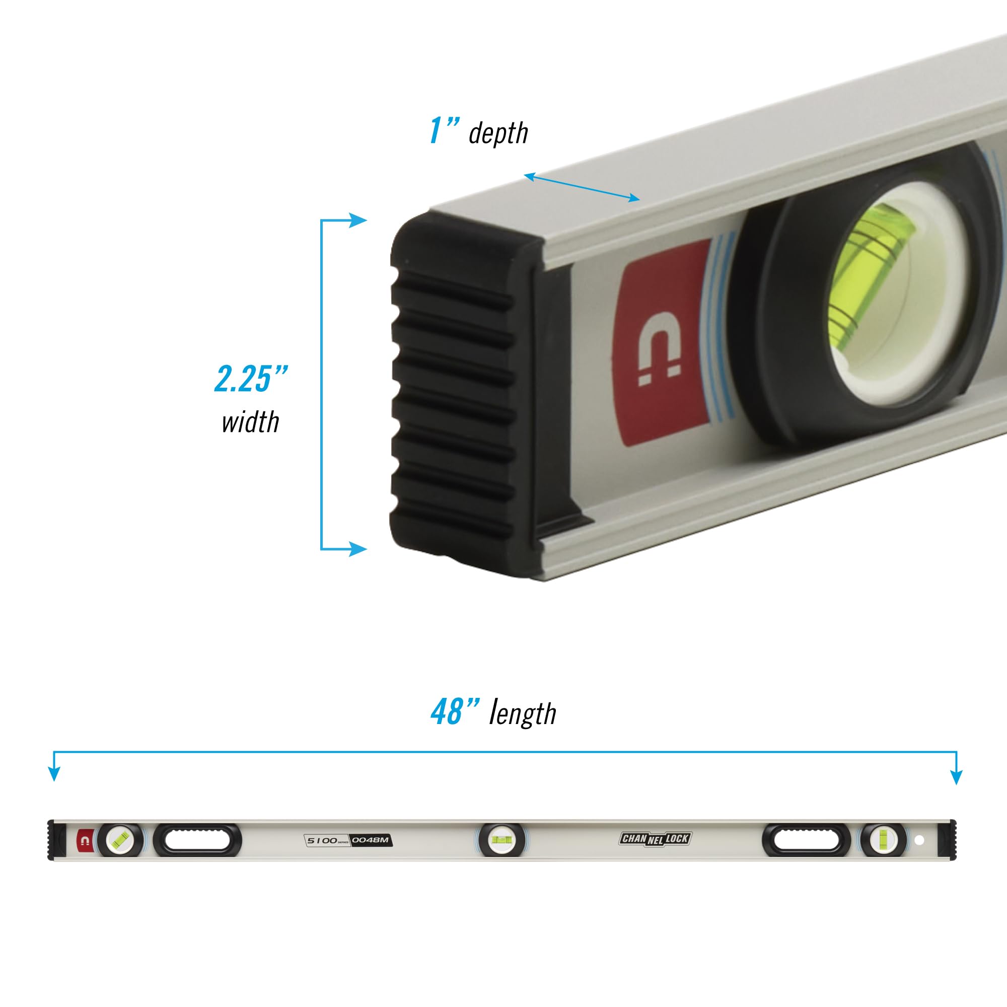 Channellock 48" Magnetic I-Beam Level - Precision & Durability -2