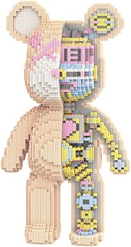 PIANTION Animal Mechanical Bear Micro Building Blocks Set6000PCS XQ006 16.9in High Series,Gifts Suitable for Adults