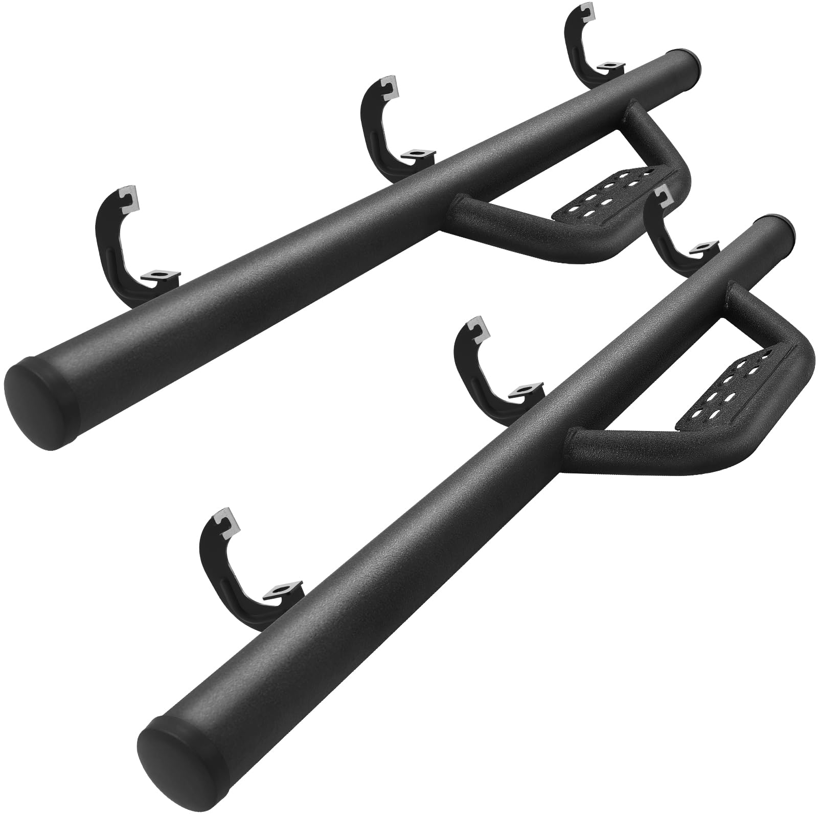 CLIMWA Running Boards Compatible with 2019-2024 Chevy Silverado/Sierra 1500/2020-2024 2500 3500HD Regular Cab, 4 inches Carbon Steel Drop Down Side Steps, Matte Textured Black Style Nerf Bars