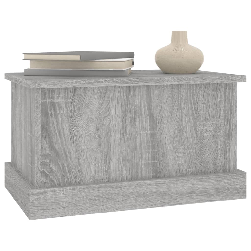 Truhe Grau Sonoma 50x30x28 cm Aufbewahrungsbox aus Holzwerkstoff mit Deckel, Kompakte Holzkiste für Wohnzimmer und Flur, Vielseitiger Beistelltisch mit Stauraum für Kissen