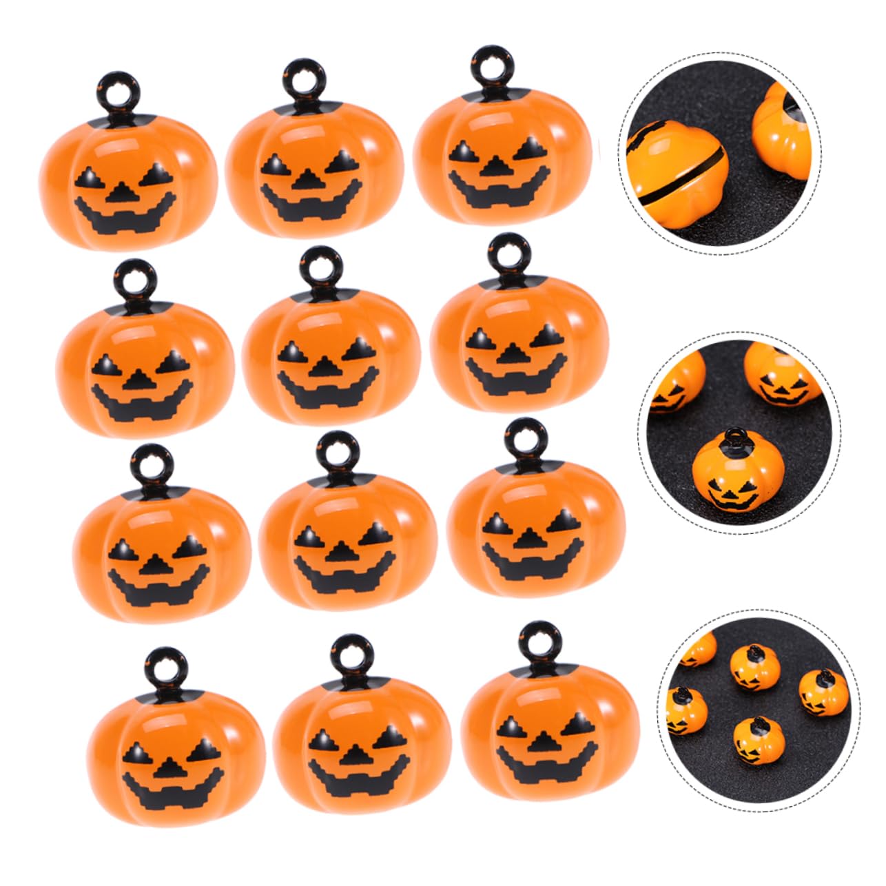 Hohopeti Halloween Pumpkin Pendant 12 Pack Copper Pet Charms for Jewelry Making and Pet Accessories