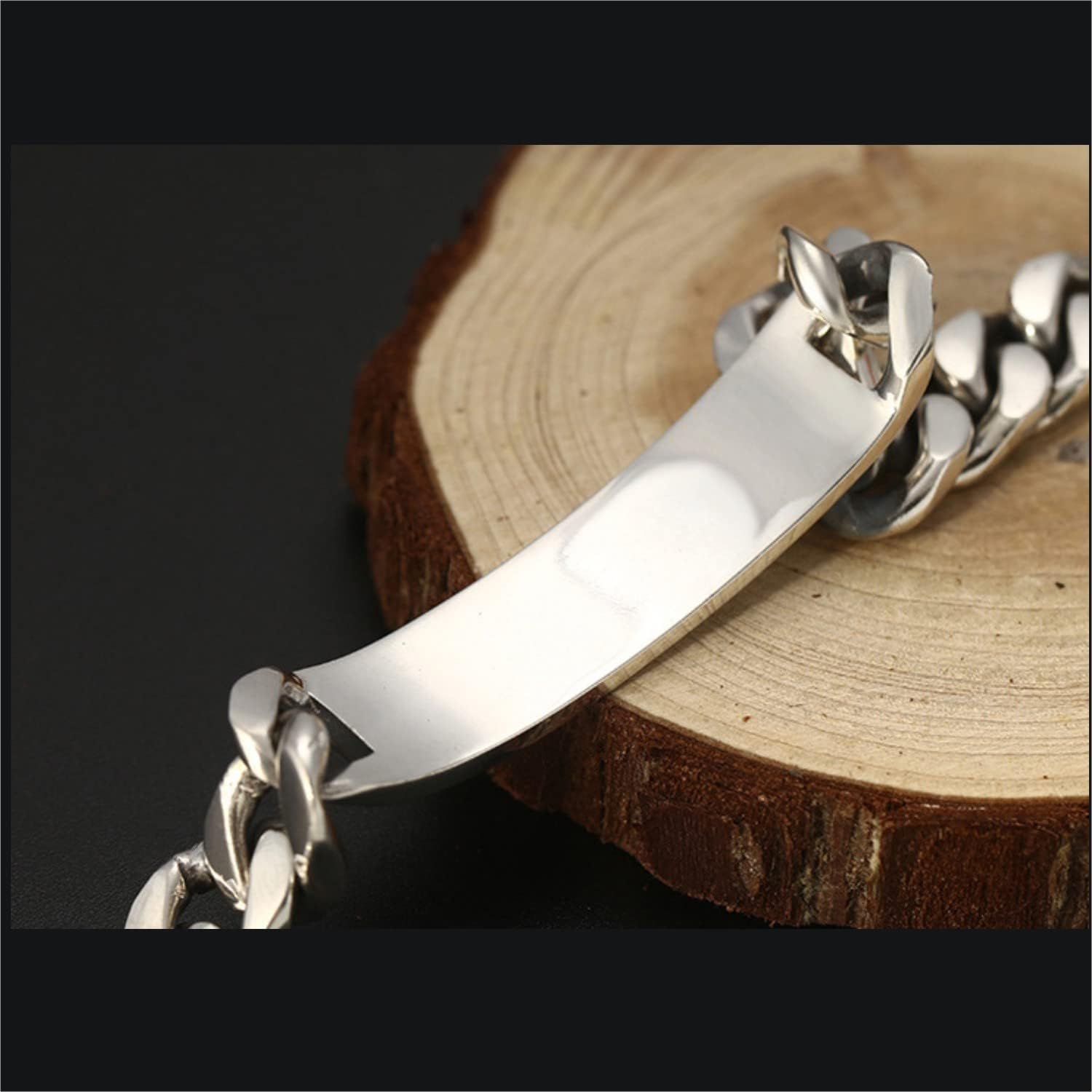 Personalized Custom Solid 925 Sterling Silver Men ID Bracelet- -Birthday,Fathers day, Anniversary, Valentine's day, Christmas gift-65 Grams
