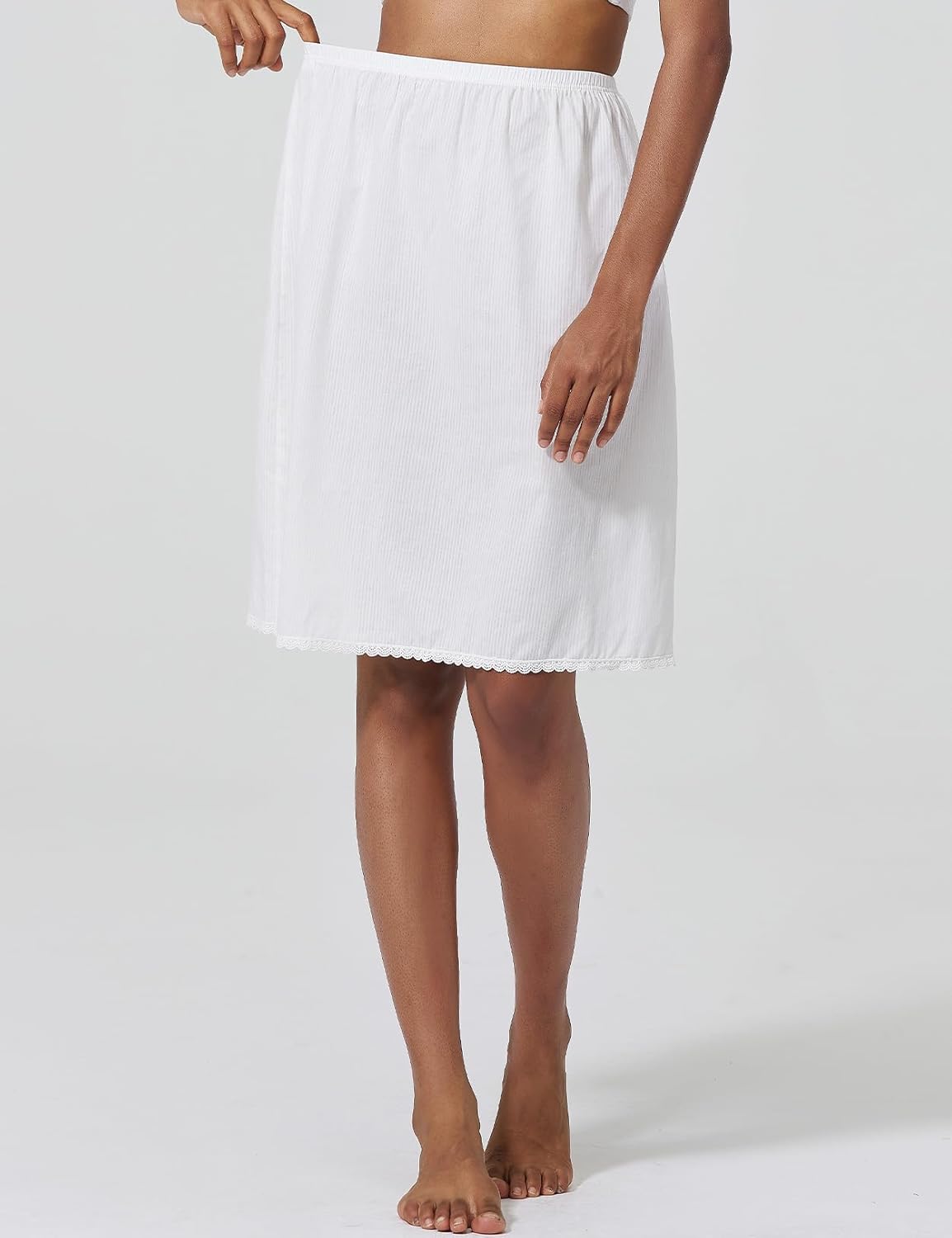 100% Cotton Half Slip for Women Under Dress with Lace Trim Vintage Short Underskirt Size S-XXL - Image 3