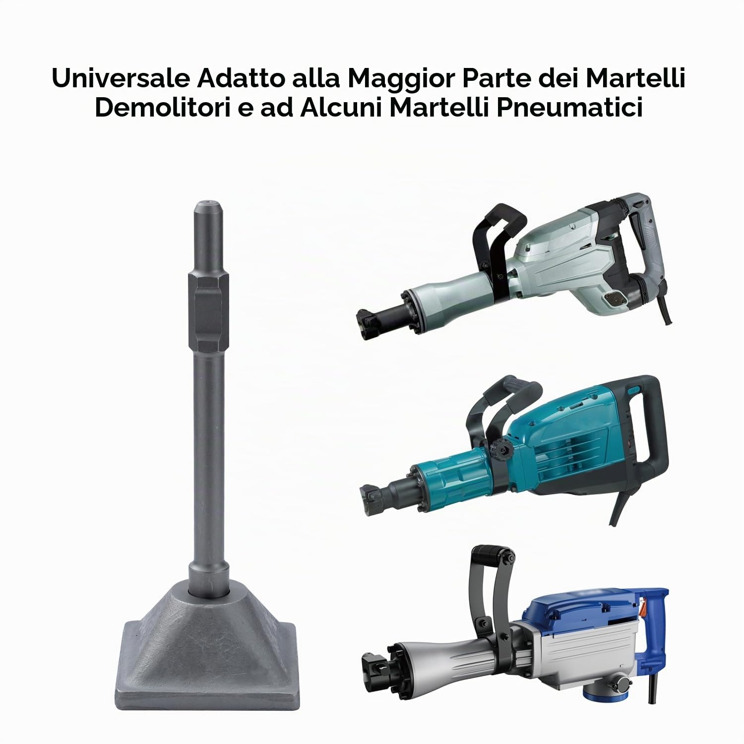 TOPWAY PH65 Martello antirimozione a terra 9KG 1-1/8" Gambo e piastra antimanomissione esagonali, per martello demolitore elettrico martello demolitore per calcestruzzo 121146