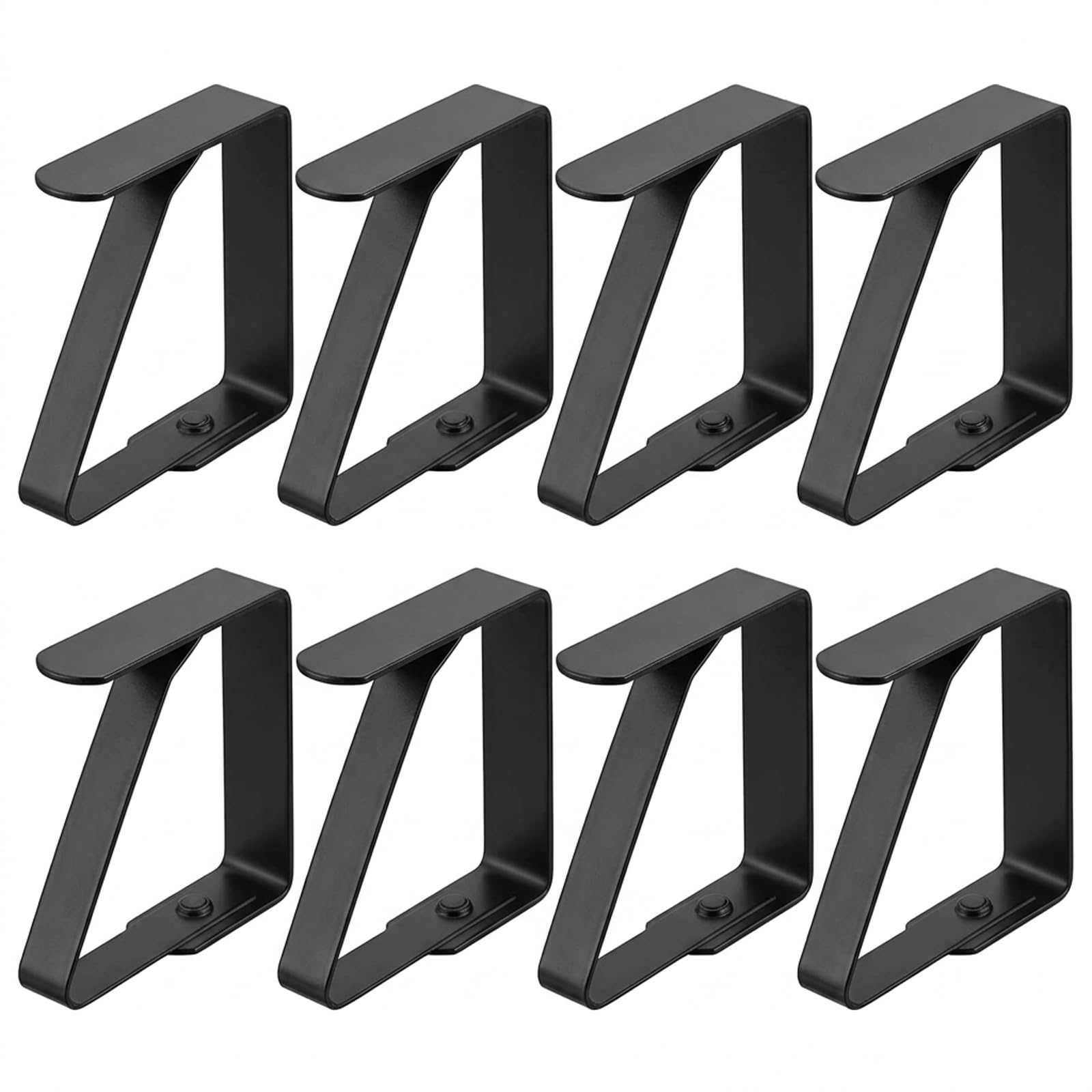 BRIOTA 8 PCS Stainless Steel Black Tablecloth Clips, Table Cloth Holders Sturdy Black Table Cover Clamps- Fit Table Thickness (1-3 cm), Easy-to-clean tablecloth clips, Clips with rounded edges