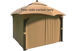10’x12’ ZIPPERED Gazebo Privacy Curtains (Khaki) for Allen + Roth # GF-12S004B-1...