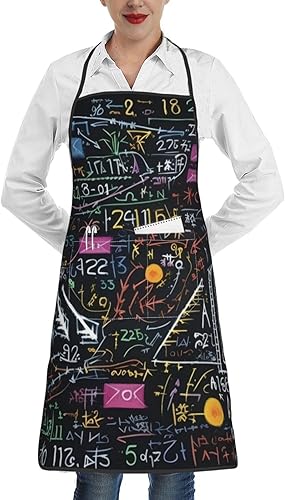 Miniatura 8 de Math Formula Women'S Apron With Pockets Kitchen Aprons Adjustable For Cooking Baking Gardening Pinafore