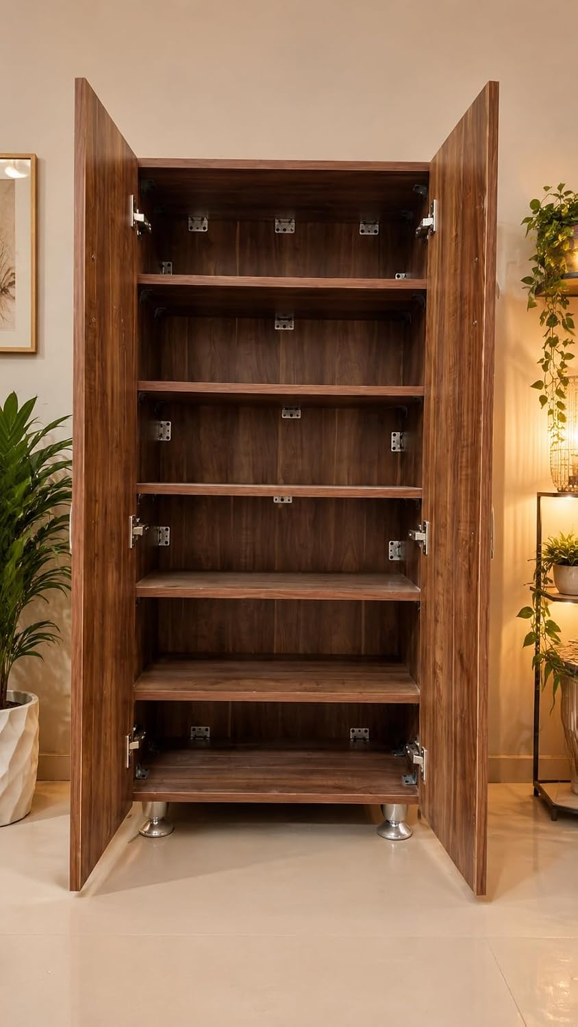 CHISELCHANT Shoe Rack Organizer with Doors, 6 Shelves Wooden Shoe Cabinet for Home, 25 Pair Storage Tower, Engineered Wood...