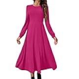 Sweater Dress for Women 2025 Casual Long Sleeve Crewneck Ribbed Knit Maxi Winter Dresses