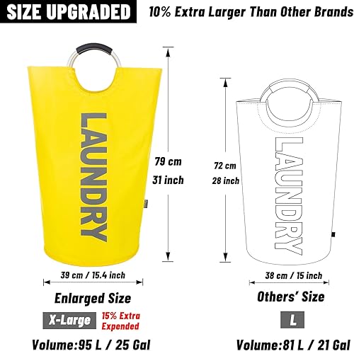 Miniatura 5 de Caroeas Cesta de lavandería profesional de 95 L (13 colores), cesta de lavandería impermeable, bolsa de lavandería con asas acolchadas, cesta de