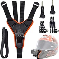 Vista 1 de Soporte de barbilla para casco de motocicleta para GoPro Hero, correa de soporte de montaje de mandíbula para casco con kits de brazo giratorio