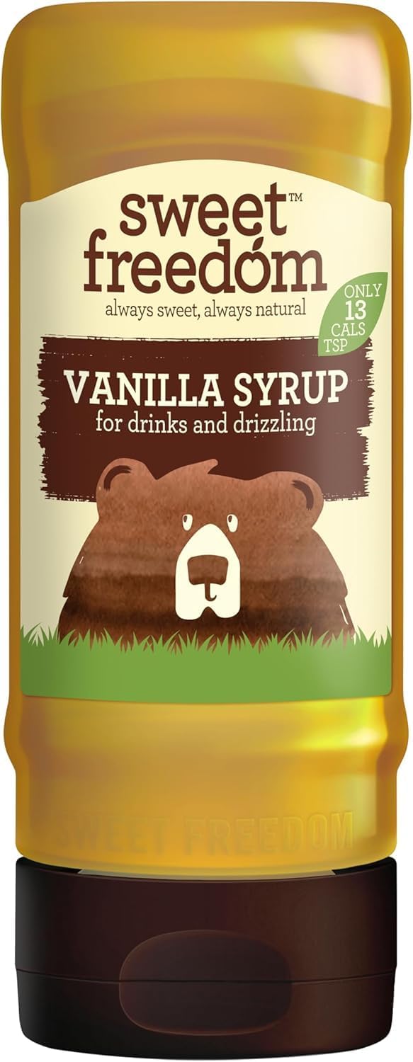 Sweet Freedom Vanilla Syrup 350 g โ Vegan Drizzle for Coffee and Pancakes, Naturally Sweetened with Fruits, Only 13 Kcal Per Teaspoon (Pack of 1)