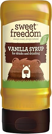 Sweet Freedom Vanilla Syrup 350 g   Vegan Drizzle for Coffee and Pancakes, Naturally Sweetened with Fruits, Only 13 Kcal Per Teaspoon Pack of 1