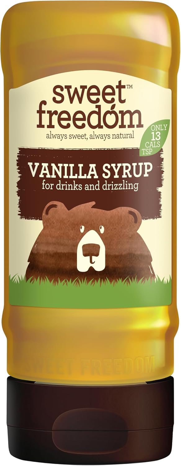 Sweet Freedom Vanilla Syrup 350 g – Vegan Drizzle for Coffee and Pancakes, Naturally Sweetened with Fruits, Only 13 Kcal Per Teaspoon (Pack of 1)