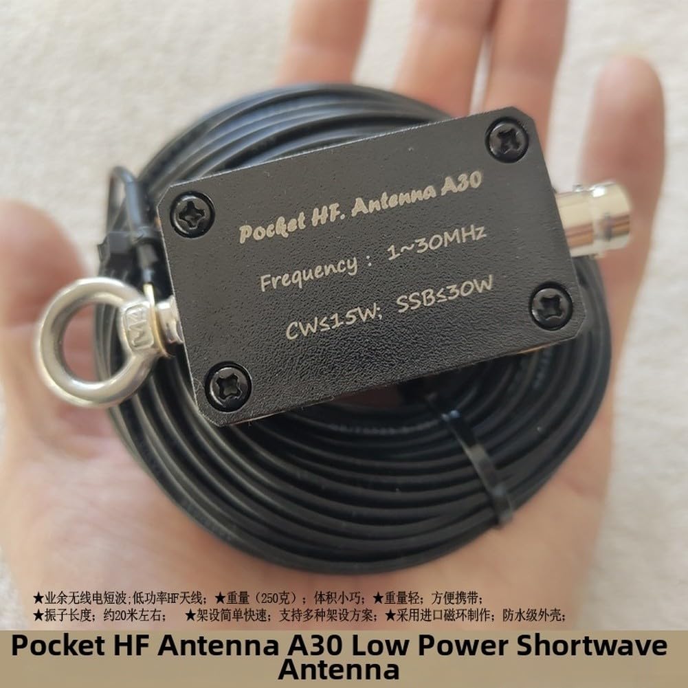 Antenna HF portatile, antenna verticale HF 1-30MHz con anello magnetico, per comunicazione radio a onde corte (antenna H25)