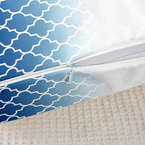 Geometric Throw Pillow Covers 20"X20" Set Of 1 Soft Honeycomb Geometry Gradient Blue White Pillow Cases Cushion Covers For Living Room Bedroom Modern Decor Throw Pillowcases For Sofa Couch Chair #TOP4
