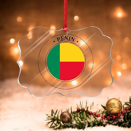 Vista 225 de Bandera de Curazao - Adorno para árbol de Navidad, bandera nacional, decoración de árbol de Navidad de Curazao, recuerdo acrílico, adorno colgante