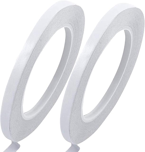 Double Sided Tape -Width: 1/3 Inch (9 mm) - Length: 55 Yards (50 m) Adhesive Sticky Craft Tape