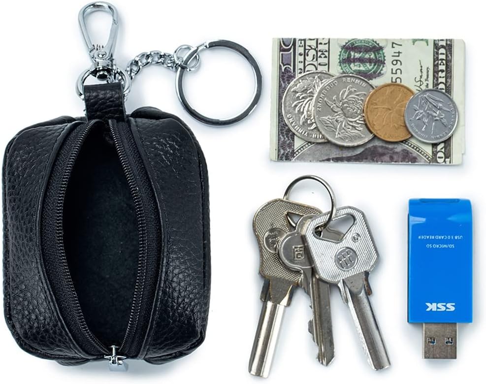 JSEIAJB Large Capacity Key Bag Ladies Leather Multifunctional Household Storage Key Bag Coin Purse
