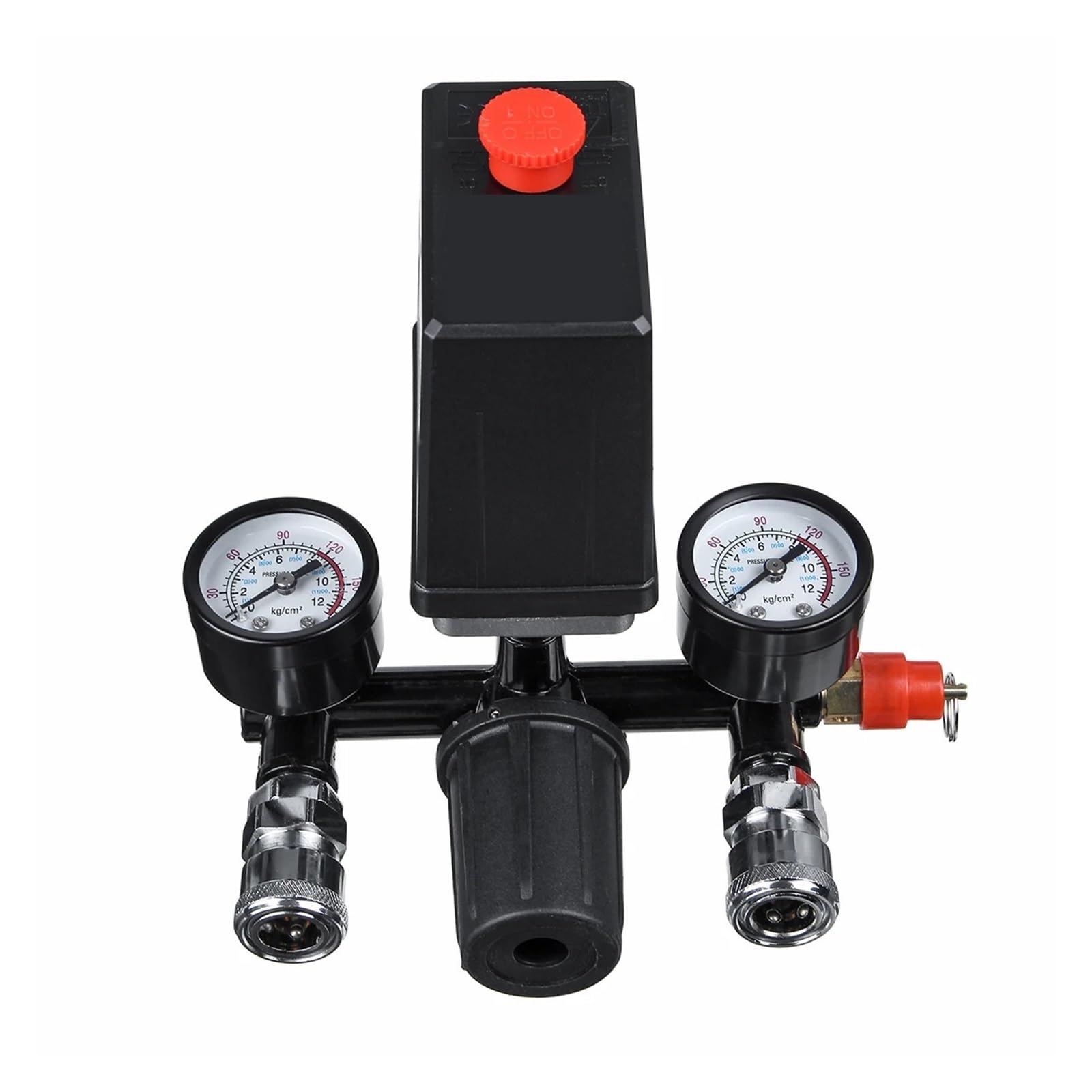 Regolatore di pressione, Compressore d'aria 380 V 90-120 Psi con valvola di controllo del pressostato, regolatore di scarico del collettore con manometro(2)
