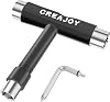All-in-One Skate Tools Multi-Function Portable Skateboard T Tool Accessory with T-Type Allen Key and L-Type Phillips Head Wrench Screwdriver
