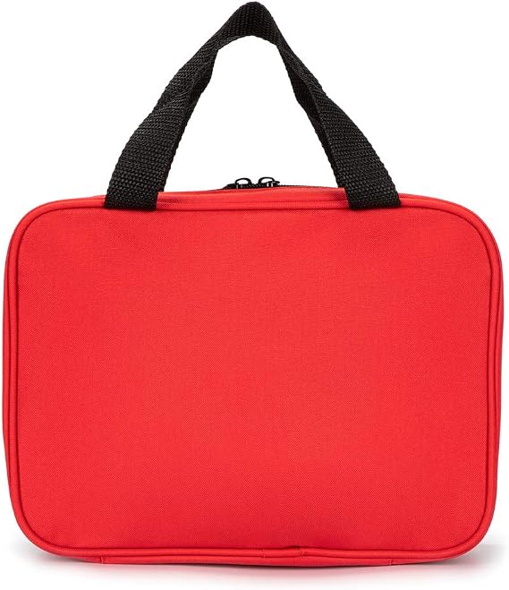 Red First Aid Bag Empty Travel Rescue Pouch Medical Bags First Responder Storage Compact Survival Medicine Emergency Bag for Car Home Office Kitchen Sport Outdoors (LB)