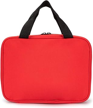 Red First Aid Bag Empty Travel Rescue Pouch Medical Bags First Responder Storage Compact Survival Medicine Emergency Bag for Car Home Office Kitchen Sport Outdoors (LB)