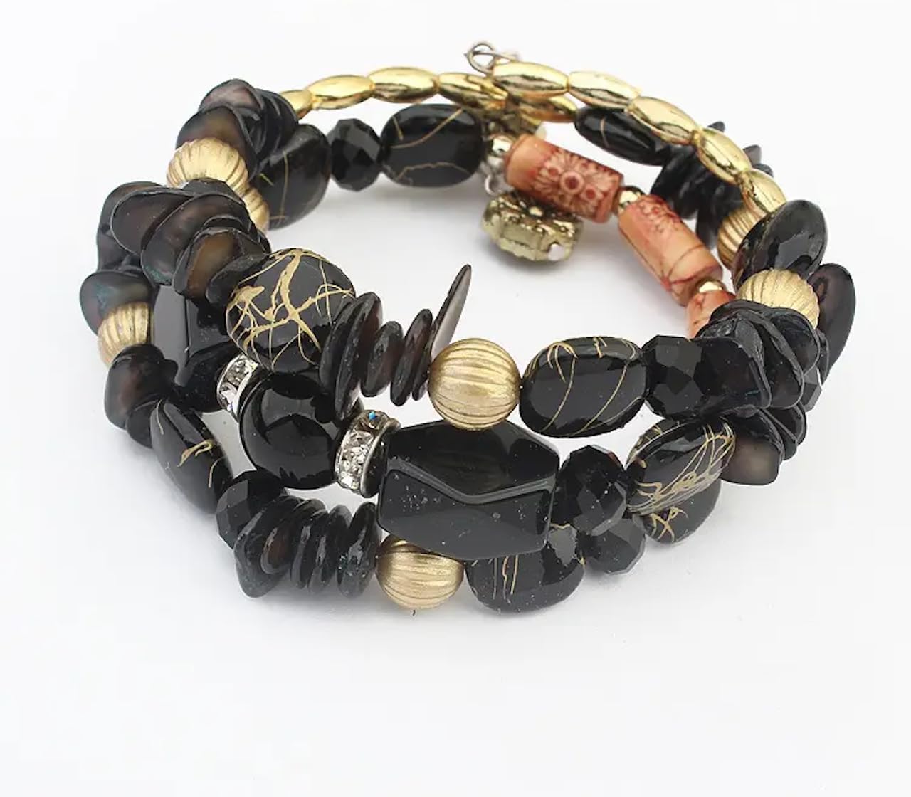 Women Beaded Bracelet Set | Colorful Boho Stackable Trendy Design with Crystal Accents Multilayer Bangle Bracelet | Fashion Stretch Braclets Jewelry for Women - Image 2