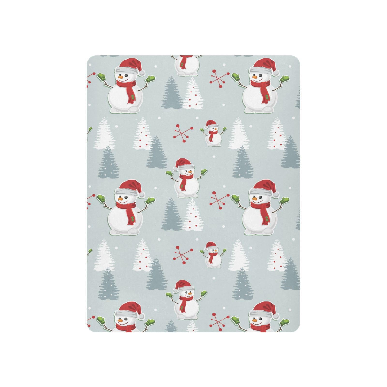 Moudou Christmas Snowman Playard Sheet for Boy Girls, Soft Breathable Fitted Toddler Sheet for Standard Playard Bed Mattress, 39 x 27 x 5 Inch